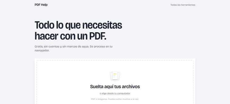 La portada de pdfhelp.app
